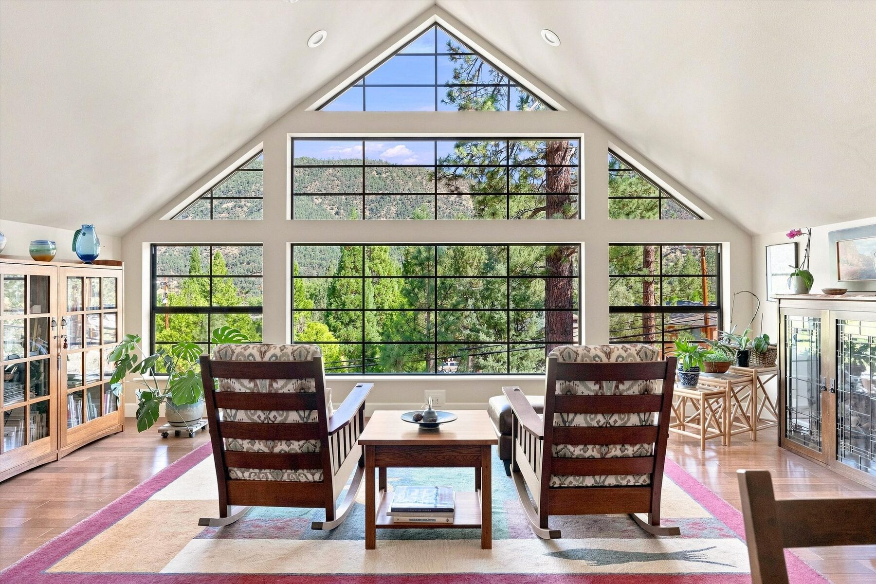16330 Askin Drive — great room seating area facing expansive mountain windows