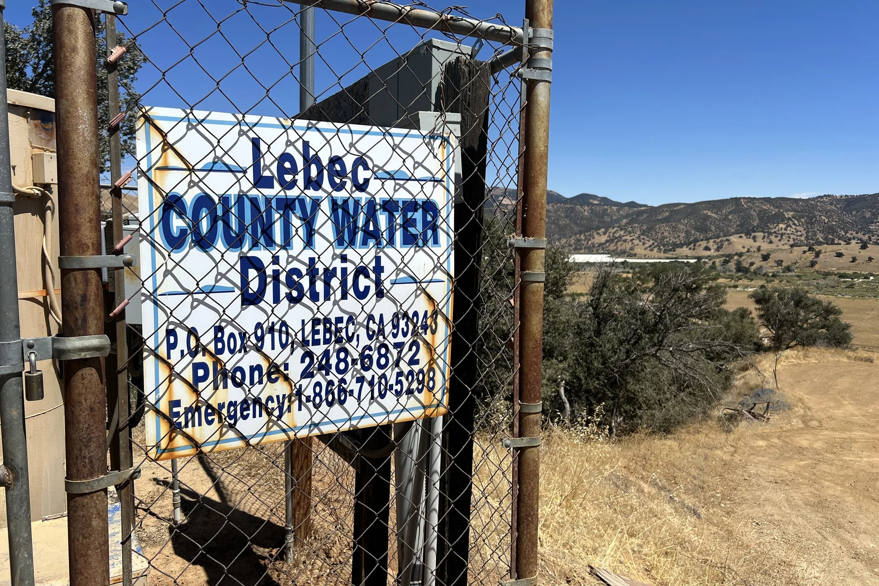 Lebec County Water District infrastructure photographed at the Ridge Route property